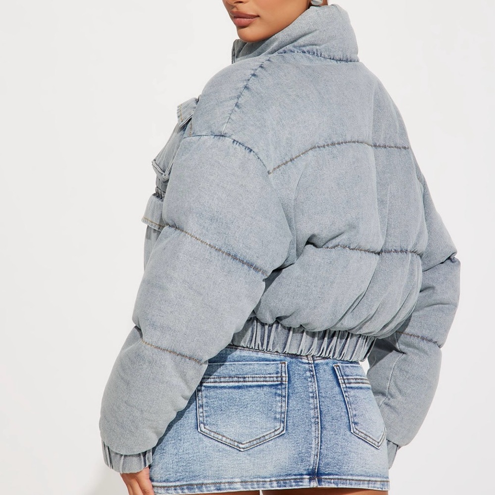 Denim Puffer Jacket - Picture 2 of 2